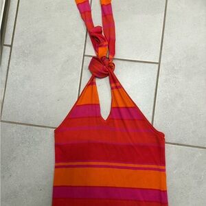 New York & Company Vibrant Red and Purple Top